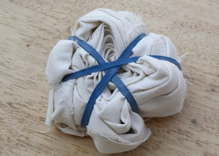 tied shape on fabric