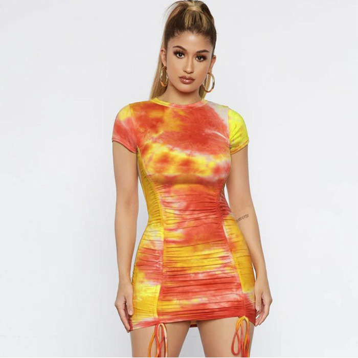 Orange Tie Dye Dress