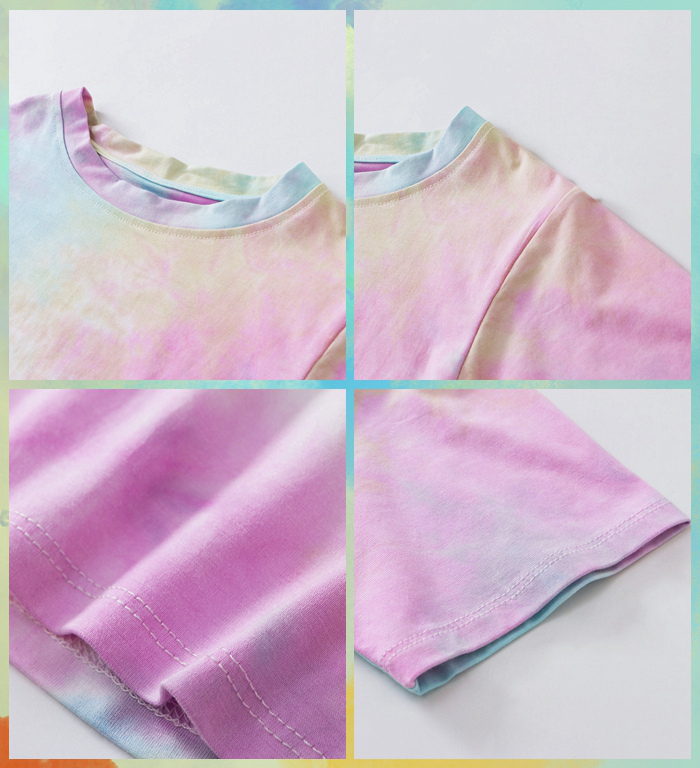 Tie Dye Bare Midriff Short Shirt