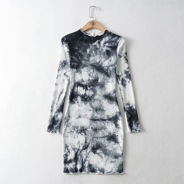 tie dye long sleeve dress 