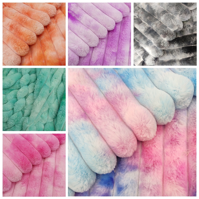 Tie Dye Faux Rabbit Hair