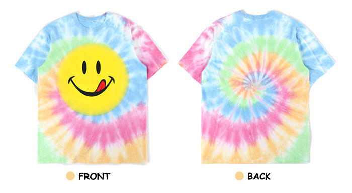 Smile printing tie dye shirt