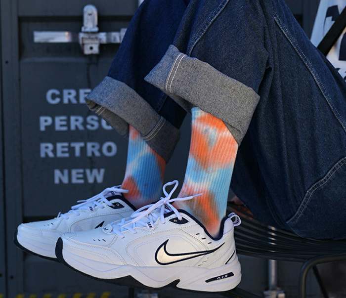 Custom Tie Dye Knit Crew Socks