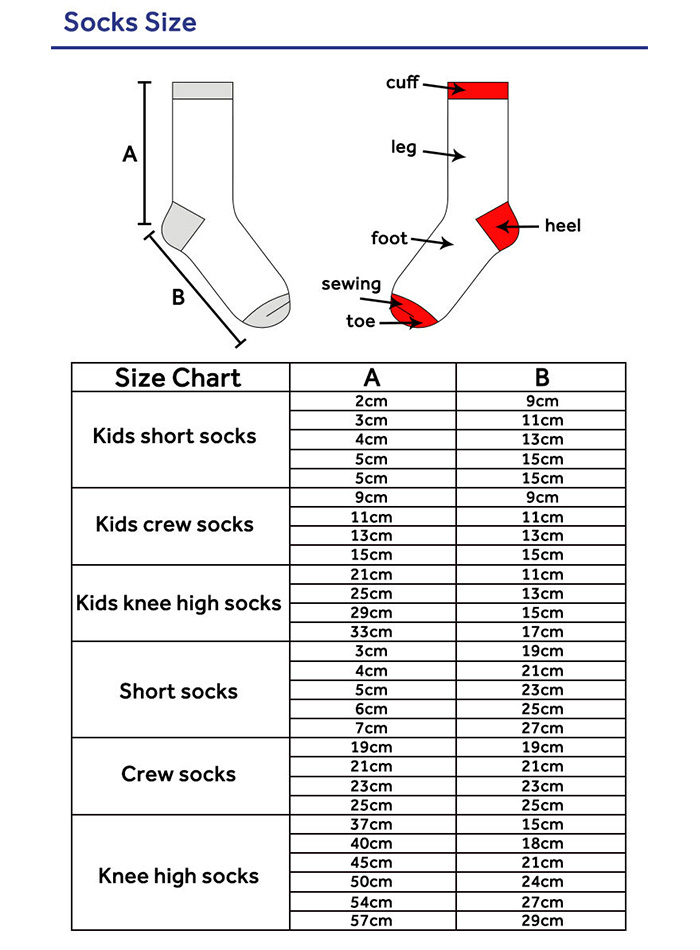 custom socks size