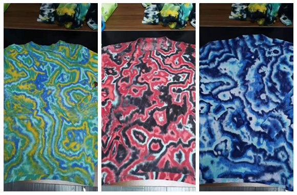 News Six:new development geode tie dye design on the knit.