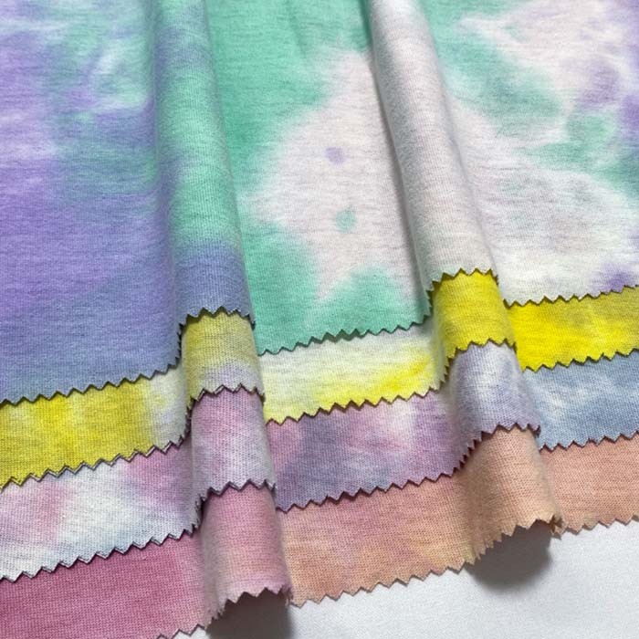 21S Tie Dye Cotton Single Jersey Fabric In Stock For Short Sleeve Shirt