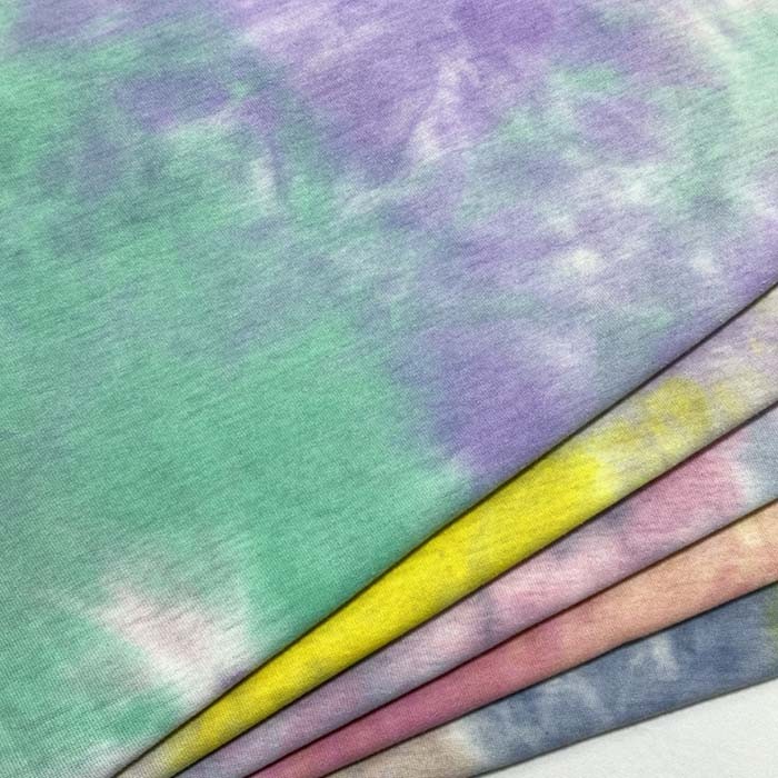 21S Tie Dye Cotton Single Jersey Fabric In Stock For Short Sleeve Shirt