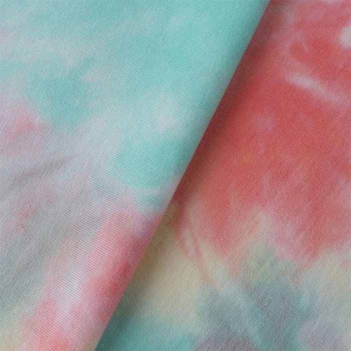 26S Combed Cotton Tie Dye Single Jersey Fabric For Summer T-shirt