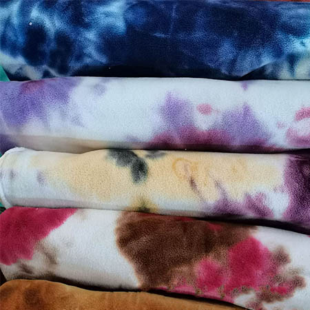300GSM Two Side Polyester Tie Dye Polar Fleece Fabric