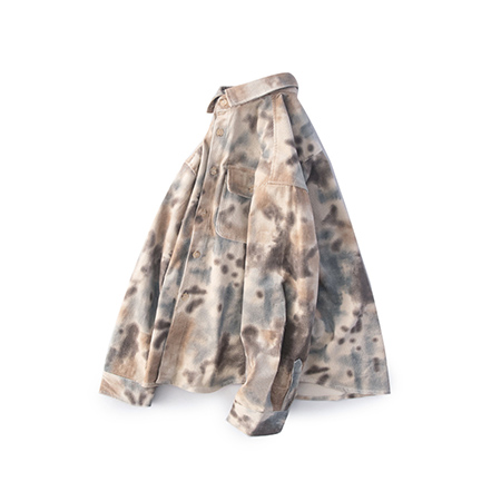 Autumn Coat Tie Dye Corduroy Vintage Leidure Shirts For Man