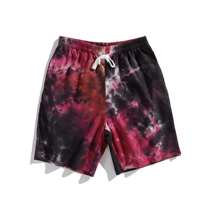 Breathable Cotton Summer Hip Hop Style Five Pants Tie Dye Hippie Shorts