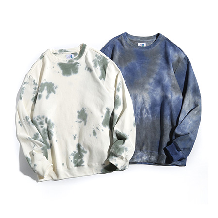 Cotton French Terry Tie Dye Long Sleeve Sweatshirt T-shirts Wholesale Cotton French Terry Tie Dye Long Sleeve Sweatshirt T-shirts Wholesale