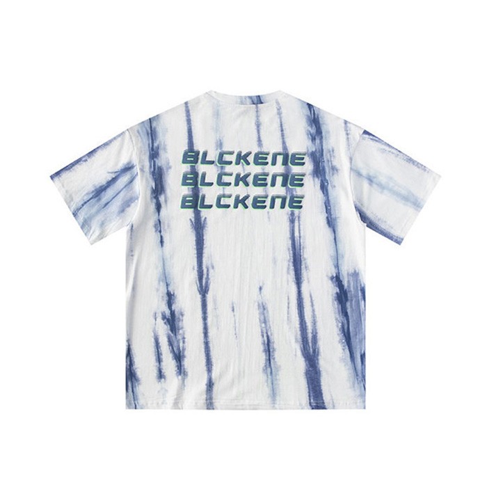 Crew Neck Tie Dye Tops Short Sleeve Loose Fit T-Shirts Summer
