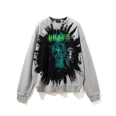 Custom Black Tie Dye Sweatshirt Supplier With Printing  Custom Black Tie Dye Sweatshirt Supplier With Printing
