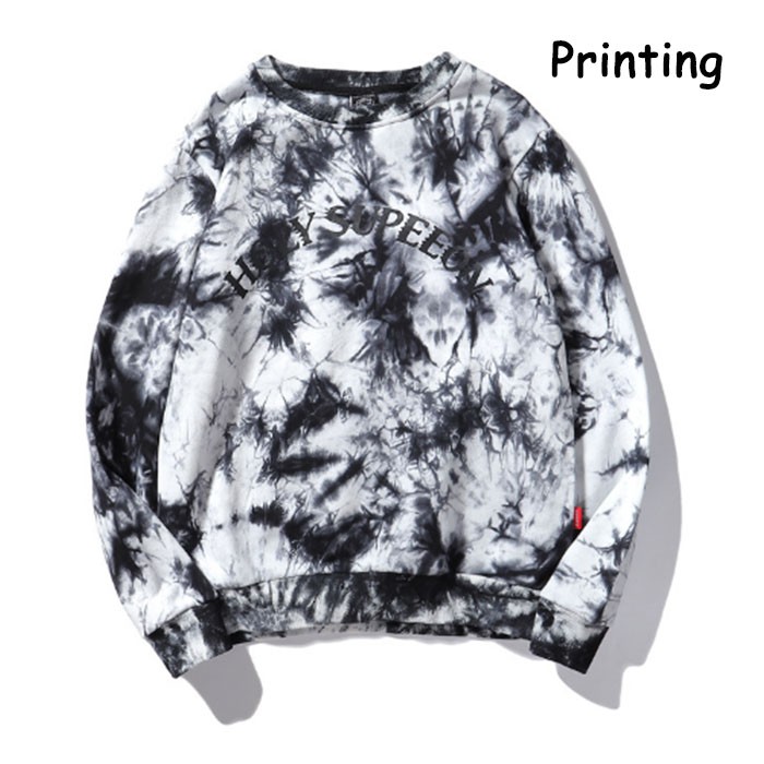 Custom Embroidery Printing Tie Dye Fleece Crewneck Sweatshirts Wholesale