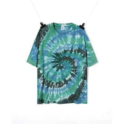 Custom Green Tie Dye T-shirts Short Sleeve For Man