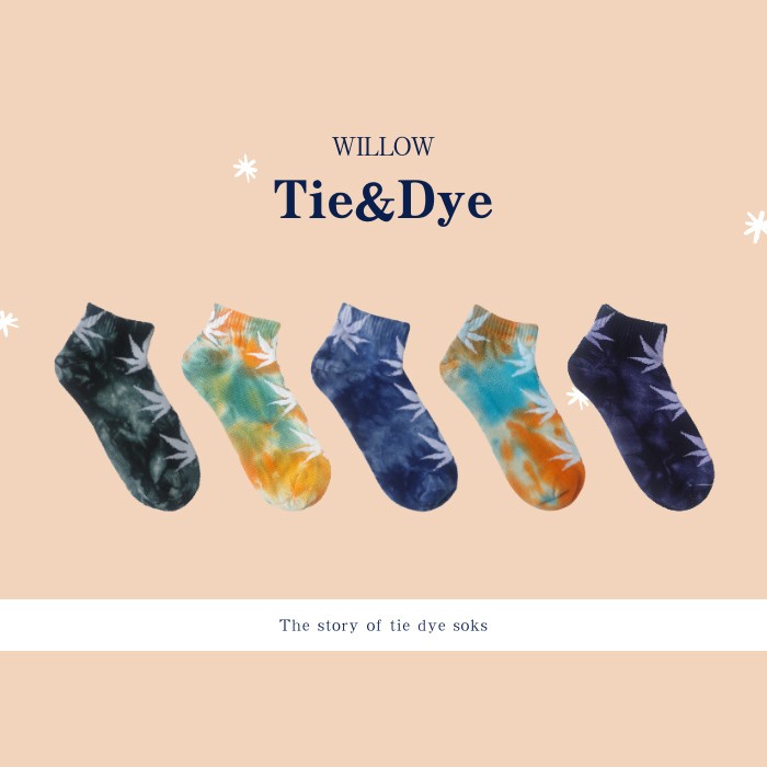 Custom Hand Tie Dye Maple Leaf Cotton Knit Ankle Socks Bulk Supplier