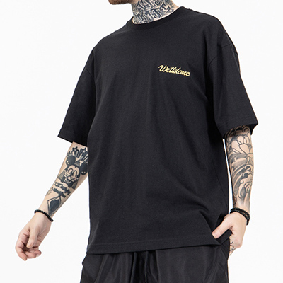 Custom Logo Embroidered T-Shirts Mens Logo Style Can Be Customized Manufacturer