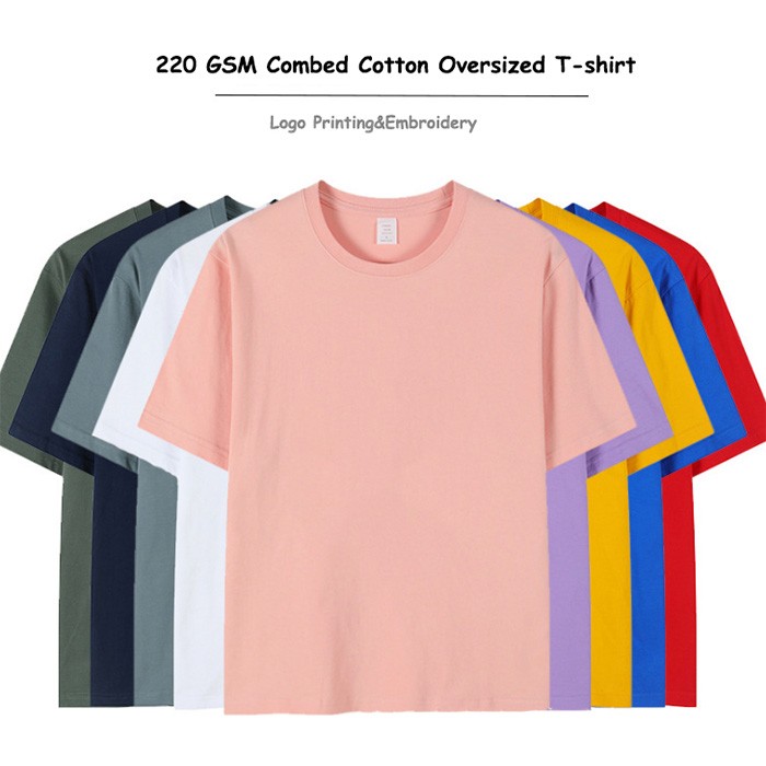 Custom Printing Embroidery Logo Tee Shirt Oversized Style