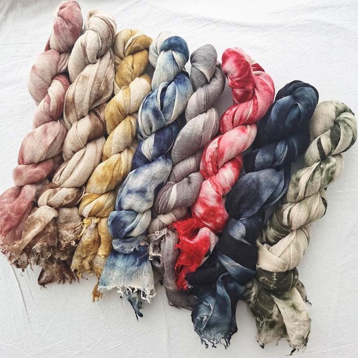 Custom Wool Tie Dye Scarf Shawl Hand Tie And Tie Scarf Bulk Wholesale