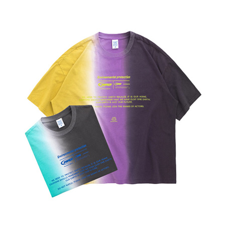 Customized Color Dip Dye T Shirt Women's Three Color Dip Dye