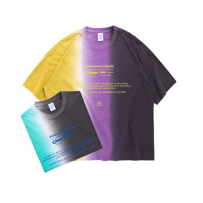 Customized Color Dip Dye T Shirt Women's Three Color Dip Dye