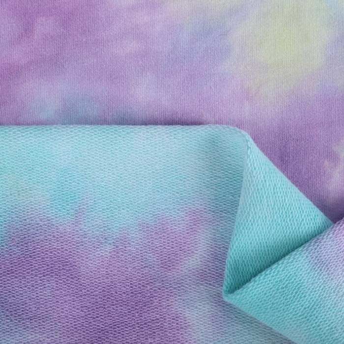 Diverse Colors Tie Dye French Terry Knit Jersey Fabric Wholesale