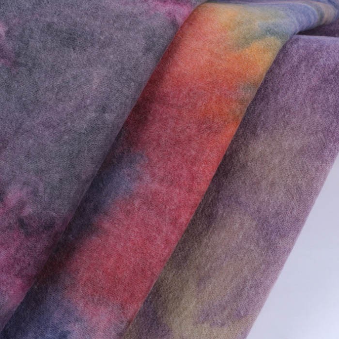 Double Side Color Tie Dye Brushed Fleece Fabric For Hoodie