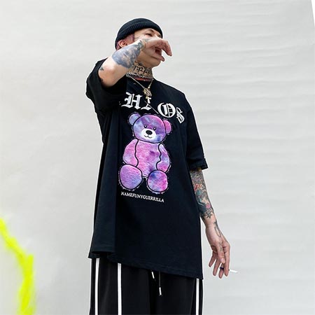Factory Made Hip Hop Tie Dye Embroidery Cute T-shirt