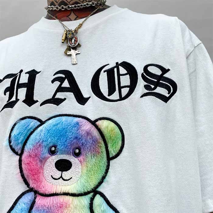 Factory Made Hip Hop Tie Dye Embroidery Cute T-shirt