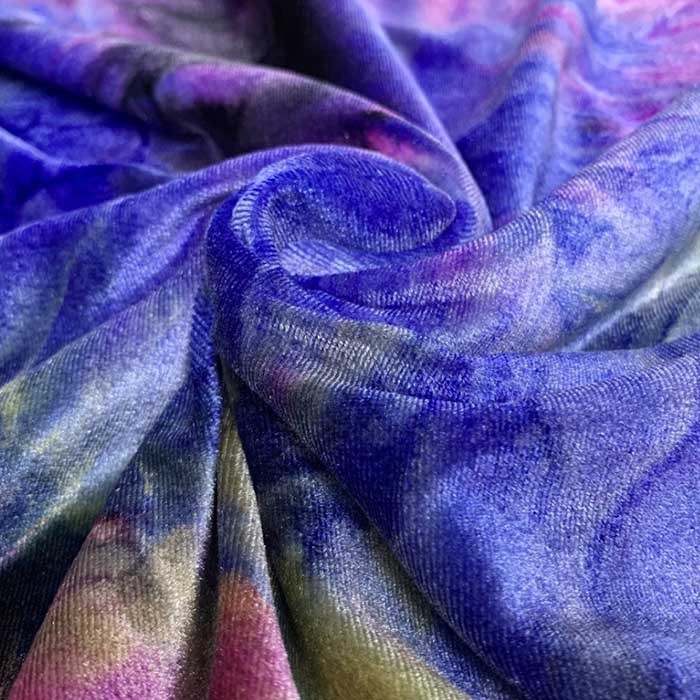 Fashion Tie Dye Stretch Velvet Fabric Wholesale