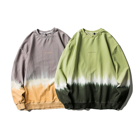 Gradient Color Long Sleeve Hang Dye Pullover Sweatshirt Dip Dye Hoodie For Man 