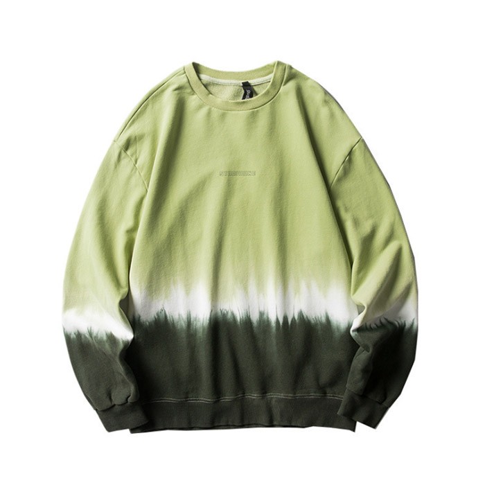 Gradient Color Long Sleeve Hang Dye Pullover Sweatshirt Dip Dye Hoodie For Man 