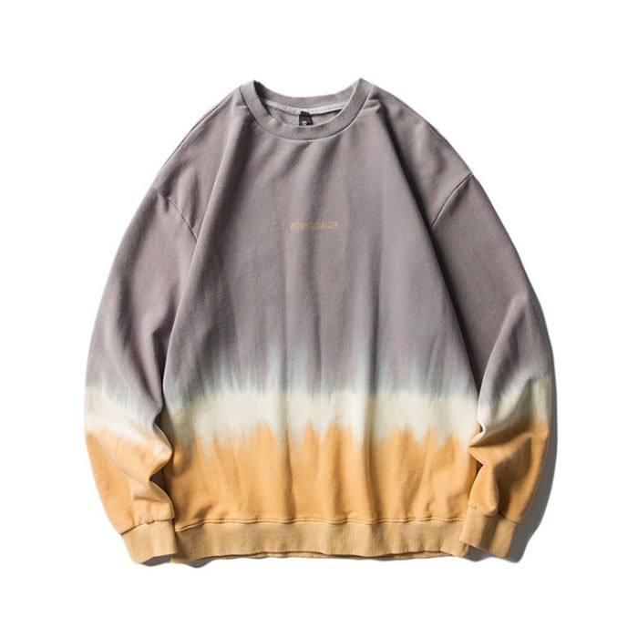 Gradient Color Long Sleeve Hang Dye Pullover Sweatshirt Dip Dye Hoodie For Man 