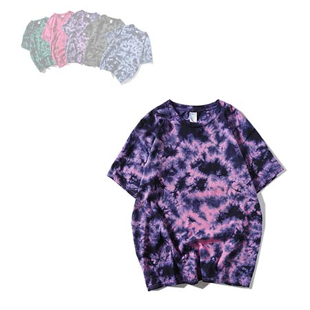 High Quality OEM Soft Cotton Short Sleeve Ice Tie Dye Men Tee Shirt
