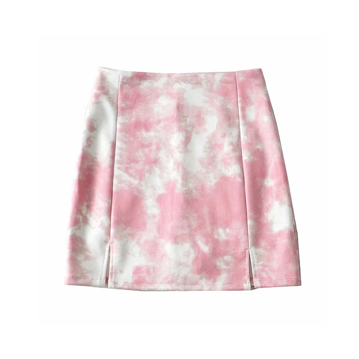 High-Waisted Tie Dye Suede A Line Short Skirts Tie Dye Wholesale