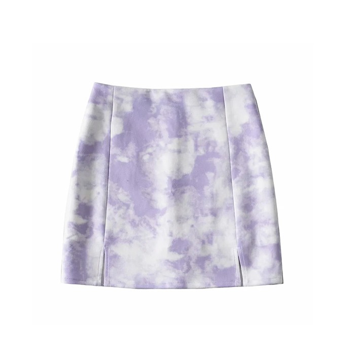 High-Waisted Tie Dye Suede A Line Short Skirts Tie Dye Wholesale
