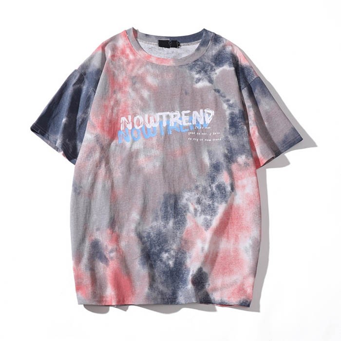 Hot Sale Tie Dye Contrasting Colors Hip Hop Cotton T-shirt For Men 