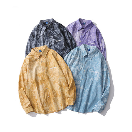 Lapel Polyester Doodle Tie Dye Shirts Hippe Street Shirts Leisure Lapel Polyester Doodle Tie Dye Shirts Hippe Street Shirts Leisure