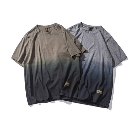 Customize Logo Multi-color Oversized Coffee Grey Black Dip Dye Tshirt Gradient 