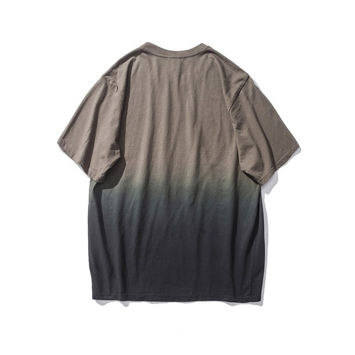 Customize Logo Multi-color Oversized Coffee Grey Black Dip Dye Tshirt Gradient 