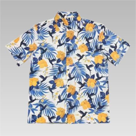 OEM ODM Custom Digital Printing Button Downs Hawaiian Mens Shirts