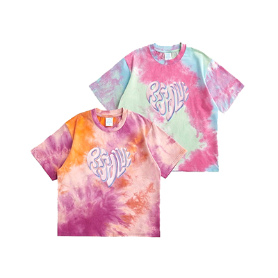 OEM Tie Dye Women Crop Tops Shirts Make To Order OEM Tie Dye Women Crop Tops Shirts Make To Order
