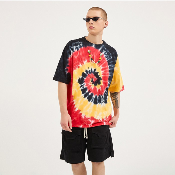 Oversized Bulk Custom Made Spiral Tie Dye T Shirts For Summer