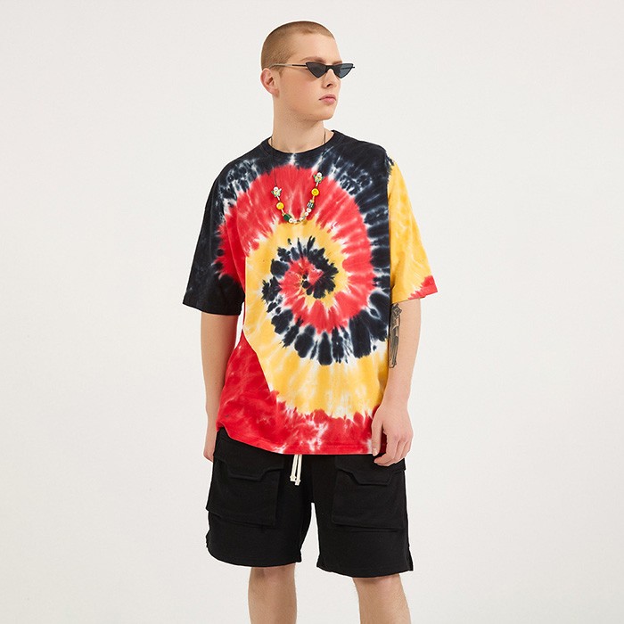 Oversized Bulk Custom Made Spiral Tie Dye T Shirts For Summer