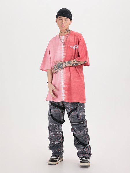 Oversized Color Blocking Dip Dye Short Sleeve T-shirt Oversized Color Blocking Dip Dye Short Sleeve T-shirt