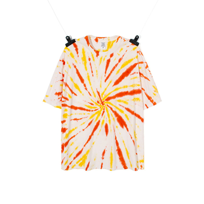 Oversized Orange Spiral Tie Dye Shirts Wholesale