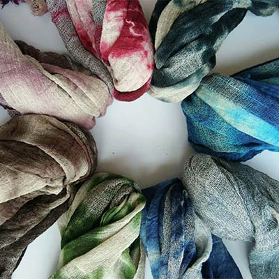 Ramie Cotton Fabric Tie Dye Scarf Shawl Custom Hand Tie Dye Ramie Cotton Fabric Tie Dye Scarf Shawl Custom Hand Tie Dye
