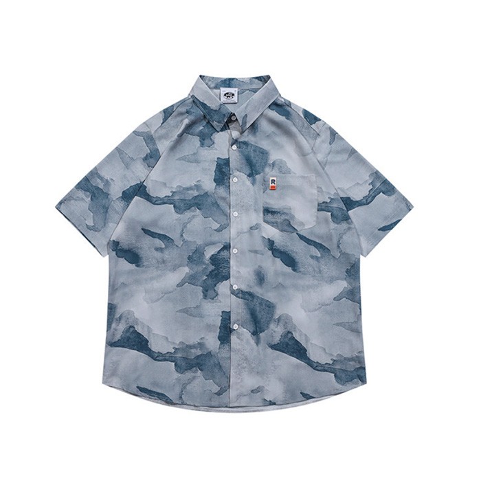 Splash-ink Tie Dye Camouflage Shirts Unisex Streetwear