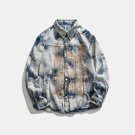 Spring Embroidery Tie Dye Denim Coat Shirts Tie Dye Jeans Wholesale Spring Embroidery Tie Dye Denim Coat Shirts Tie Dye Jeans Wholesale
